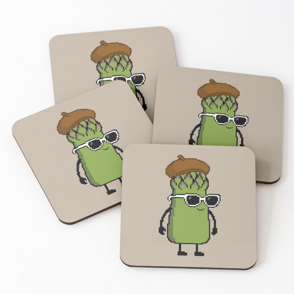 Item preview, Asparagus green Pixel with a Beret (BR) designed and sold by White Rim Mates.