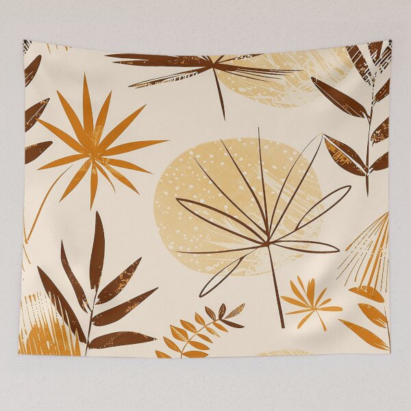 Item preview, Boho Earthtones, Taupe, And Orange Leaves Abstract Designs designed and sold by DEC02.