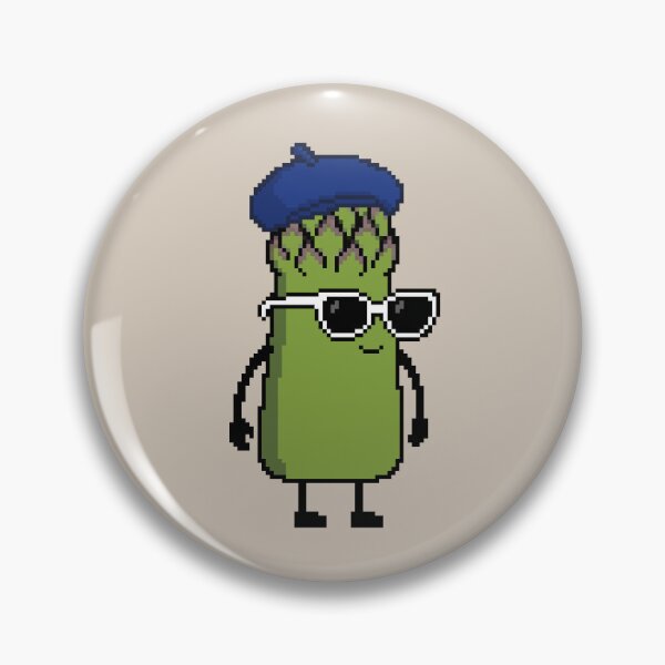 Item preview, Asparagus green Pixel with a Beret (BL) designed and sold by White Rim Mates.