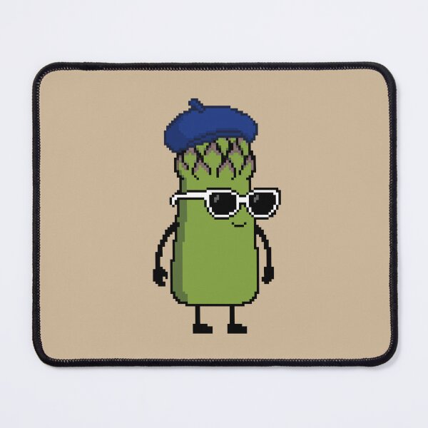 Item preview, Asparagus green Pixel with a Beret (BL) designed and sold by White Rim Mates.
