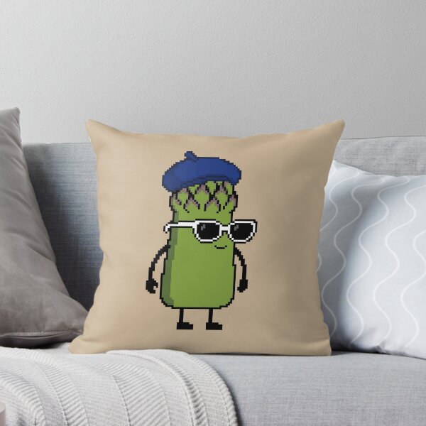 Item preview, Asparagus green Pixel with a Beret (BL) designed and sold by White Rim Mates.