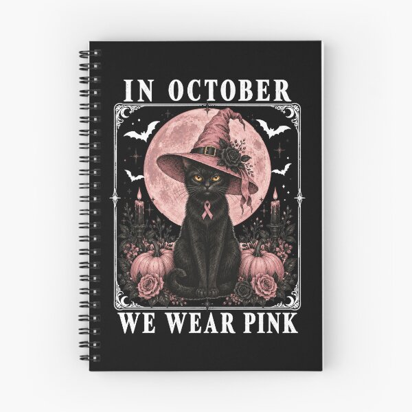 Item preview, In October We Wear Pink Cat Witch Breast Cancer Awareness  designed and sold by SanipepaVase.
