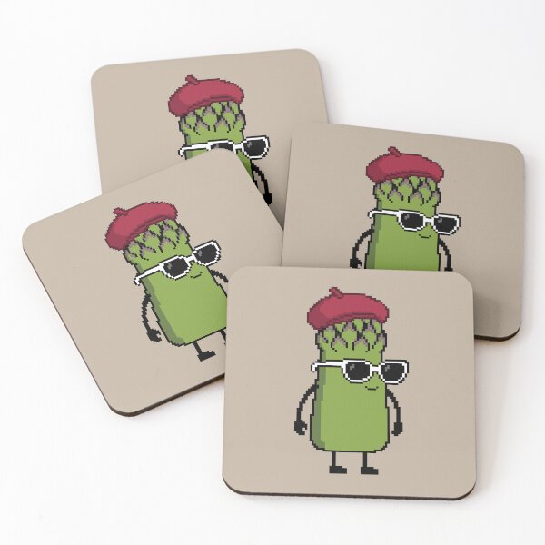 Item preview, Asparagus green Pixel with a Beret (RD) designed and sold by White Rim Mates.