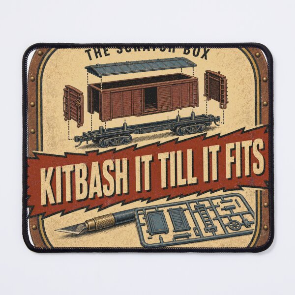 Item preview, Kitbash It Till It Fits Model Railway Badges designed and sold by BoosterShop.