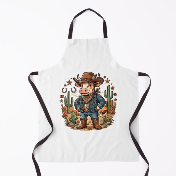 Item preview, Cute Cowboy Cow Western Cartoon Cactus Floral Retro Country Farm Design designed and sold by StudioGamingFin.