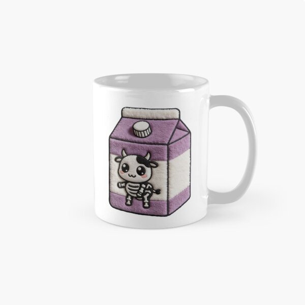 Item preview, Spooky Kawaii Milk Carton - Pastel Goth Faux Embroidery Skeleton Cow designed and sold by thelexiverse.