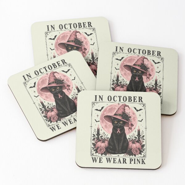 Item preview, In October We Wear Pink Cat Witch Breast Cancer Awareness 2 designed and sold by SanipepaVase.