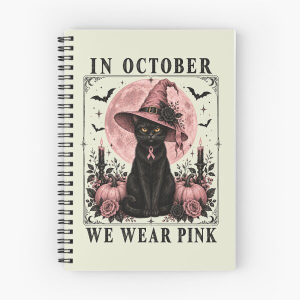 Item preview, In October We Wear Pink Cat Witch Breast Cancer Awareness 2 designed and sold by SanipepaVase.