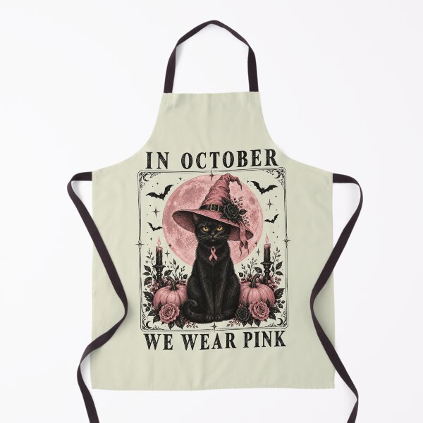 Item preview, In October We Wear Pink Cat Witch Breast Cancer Awareness 2 designed and sold by SanipepaVase.