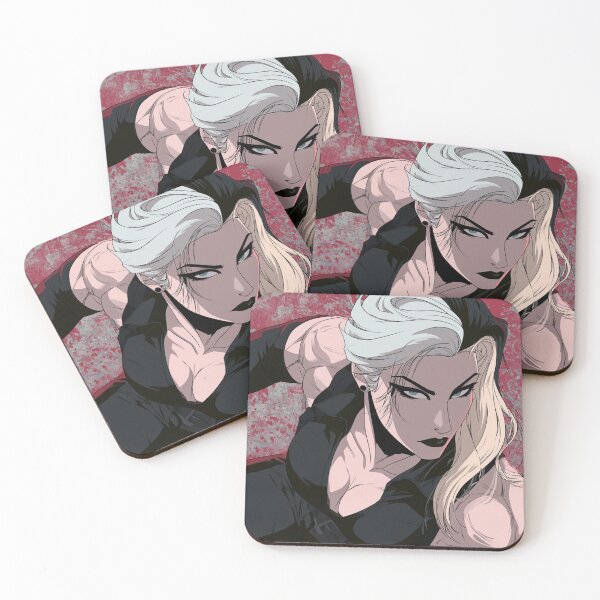 Item preview, Muscular Anime Goth - Split White Black Hair Action Pose Art designed and sold by AxeWave.