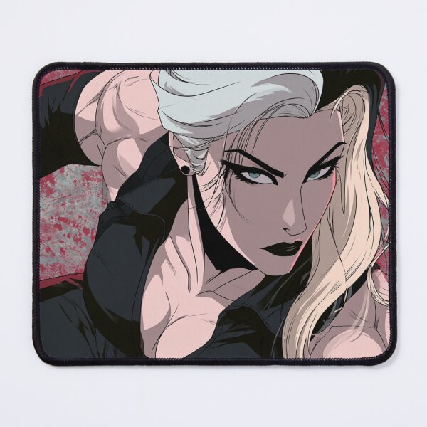 Item preview, Muscular Anime Goth - Split White Black Hair Action Pose Art designed and sold by AxeWave.