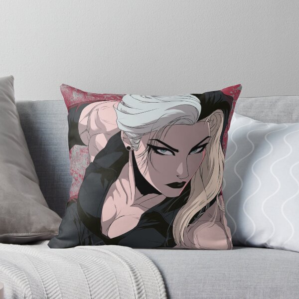 Item preview, Muscular Anime Goth - Split White Black Hair Action Pose Art designed and sold by AxeWave.