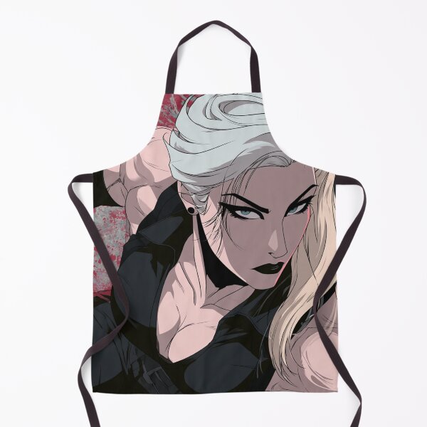 Item preview, Muscular Anime Goth - Split White Black Hair Action Pose Art designed and sold by AxeWave.