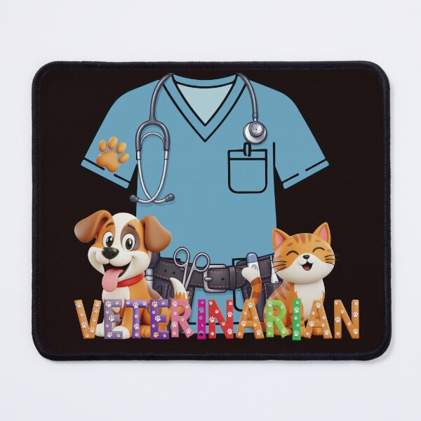 Item preview, Cute Veterinarian Scrub Top Dog and Cat Vet Tech Gift designed and sold by Rynasvz.