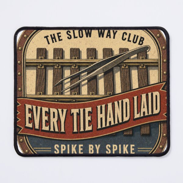 Item preview, Every Tie Hand Laid Hand Laid Track Badge designed and sold by BoosterShop.