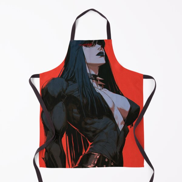 Item preview, Muscular Anime Goth - Long Black Hair & Spiked Collar Red Art designed and sold by AxeWave.