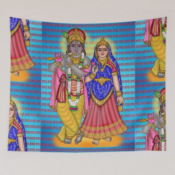 Item preview, Radha Krishna Digital Drawing | Divine Hindu Couple Artwork designed and sold by Harshit_Digital_Arts.