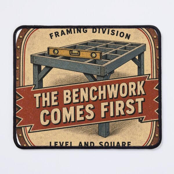 Item preview, The Benchwork Comes First Facilities Substructure Badges designed and sold by BoosterShop.