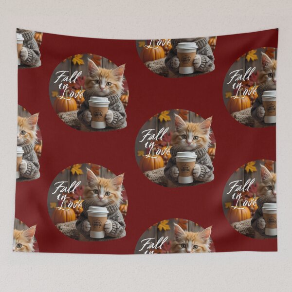Item preview, Cat in a sweater and coffee cup designed and sold by Joyful-Designer.