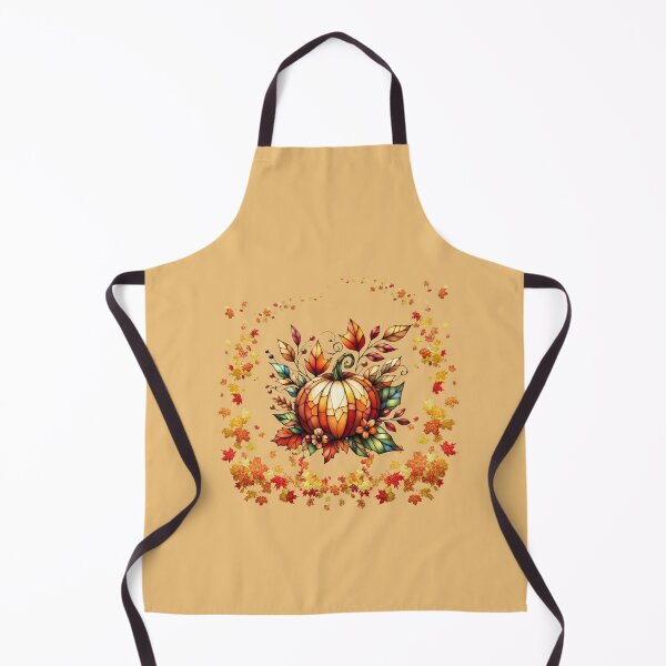 Item preview, Stained Glass Pumpkin Surrounded by Autumn Leaves designed and sold by CarolBeeDesigns.