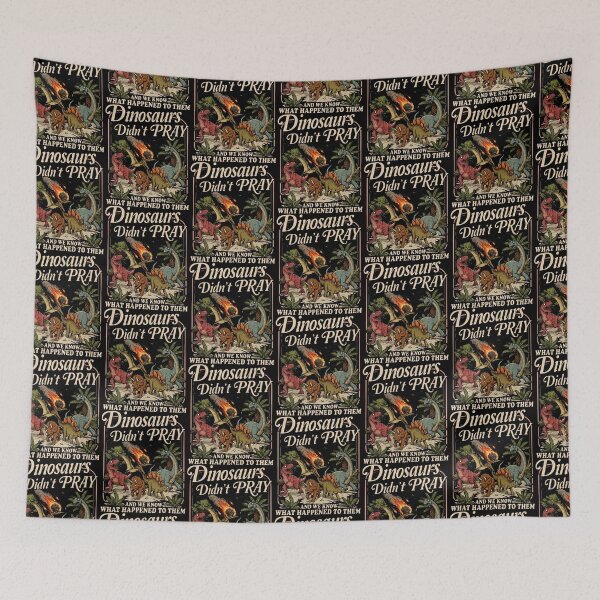 Item preview, Dinosaurs Didn'T Pray Funny Dinosaur Christian Humor Faith designed and sold by OddityVault.
