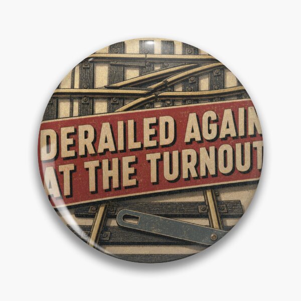 Item preview, Derailed Again At The Turnout Soft Badges designed and sold by BoosterShop.