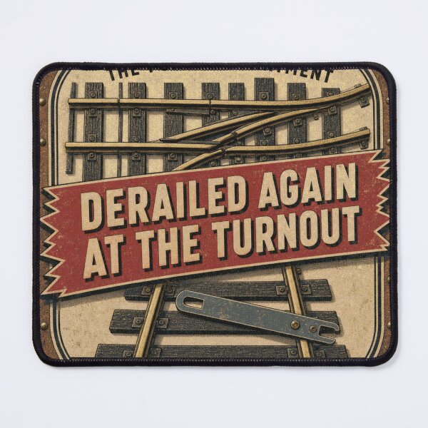 Item preview, Derailed Again At The Turnout Soft Badges designed and sold by BoosterShop.