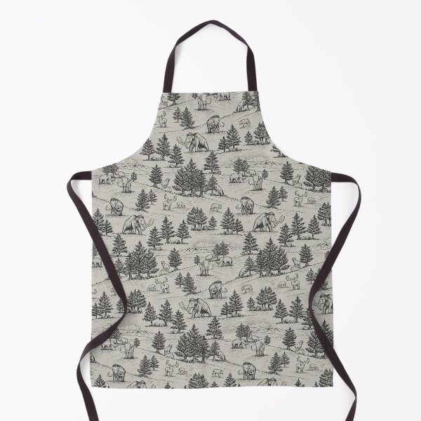 Item preview, Extinct Ice Age Animals Toile de Jouy in Black designed and sold by somecallmebeth.