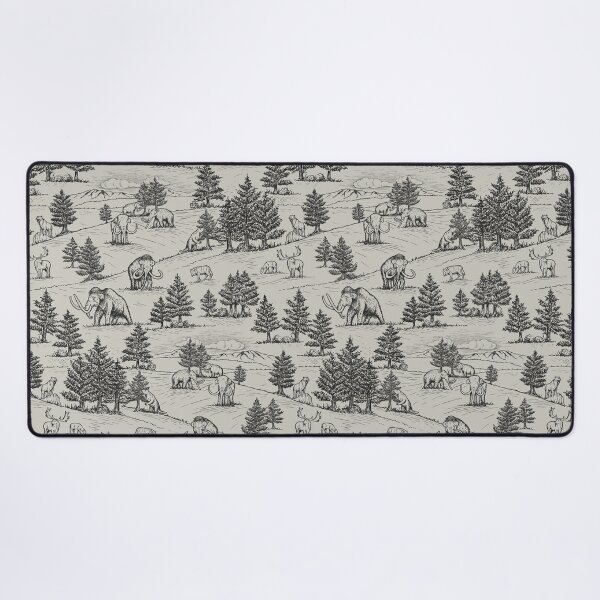 Item preview, Extinct Ice Age Animals Toile de Jouy in Black designed and sold by somecallmebeth.