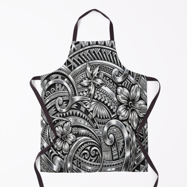 Item preview, Chrome Polynesian Tribal Hibiscus – Silver Island Pattern designed and sold by artistwill.