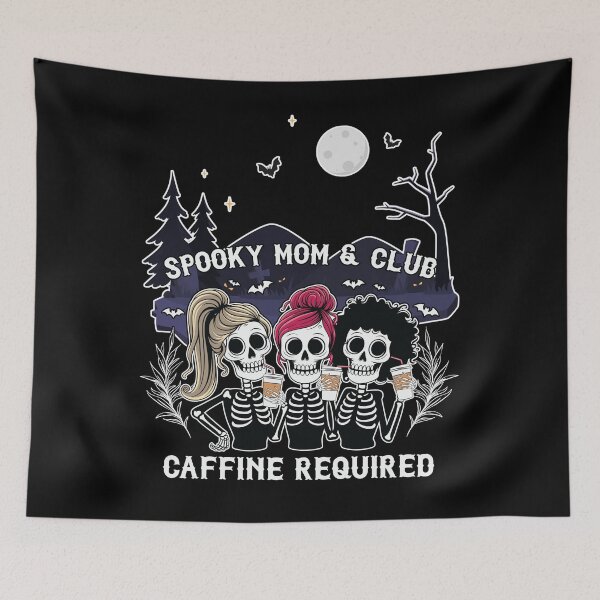 Item preview, Spooky Mom Club Coffee Shirt, Skeleton Mom Halloween Tee, Funny Caffeine Required Gift designed and sold by E20STUDIO.