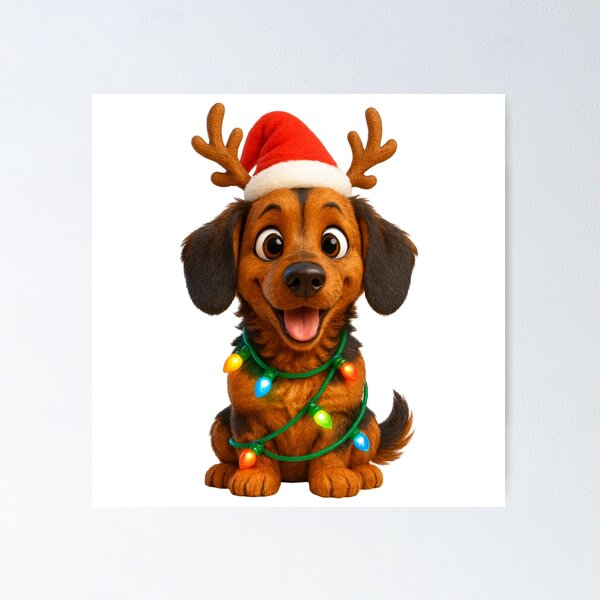 Item preview, Doxle Dog Christmas Reindeer designed and sold by Sillytoe.