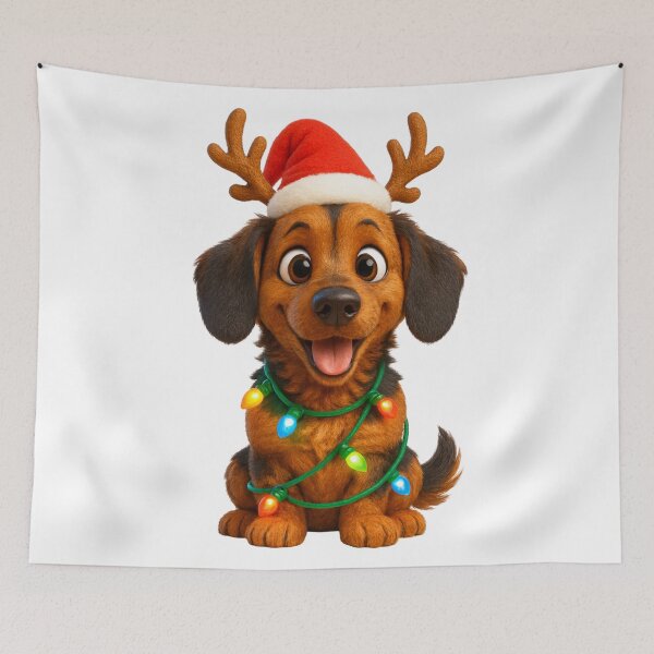 Item preview, Doxle Dog Christmas Reindeer designed and sold by Sillytoe.