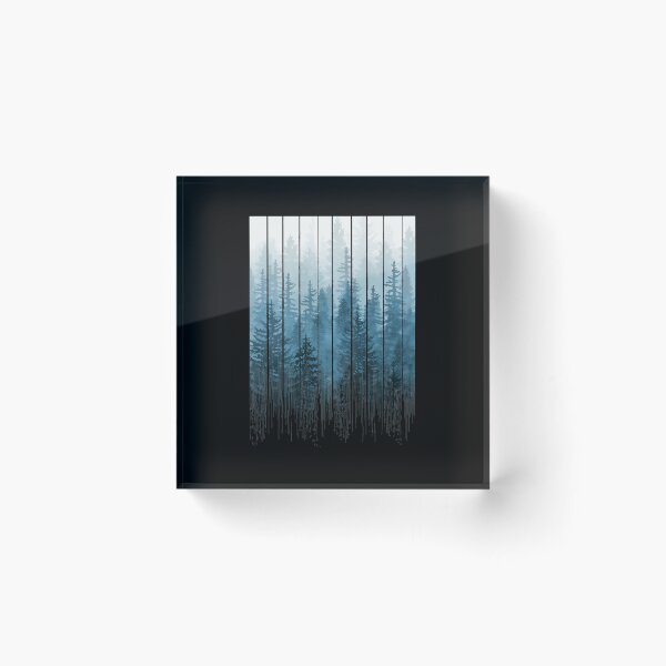 Item preview, Blue Watercolor Forest Silhouette Art designed and sold by KATIELONGa.
