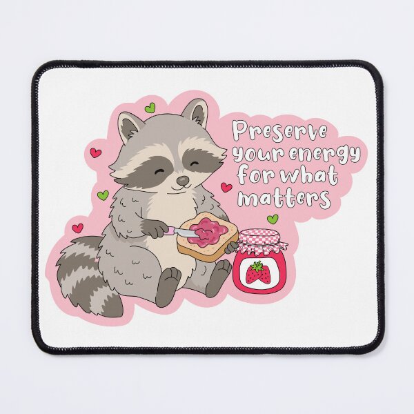 Item preview, Preserve Your Energy Strawberry Jam Raccoon designed and sold by Bridge Mongs.