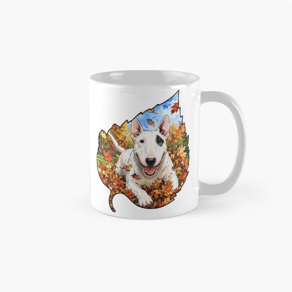 Item preview, Fall Bull Terrier Dog Playing In Autumn Leaves designed and sold by Lion and Lamb Design.