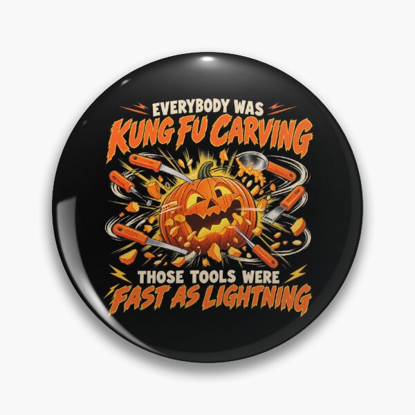 Item preview, Funny Halloween Pumpkin Carving Kung Fu Design designed and sold by DesignsForThee.