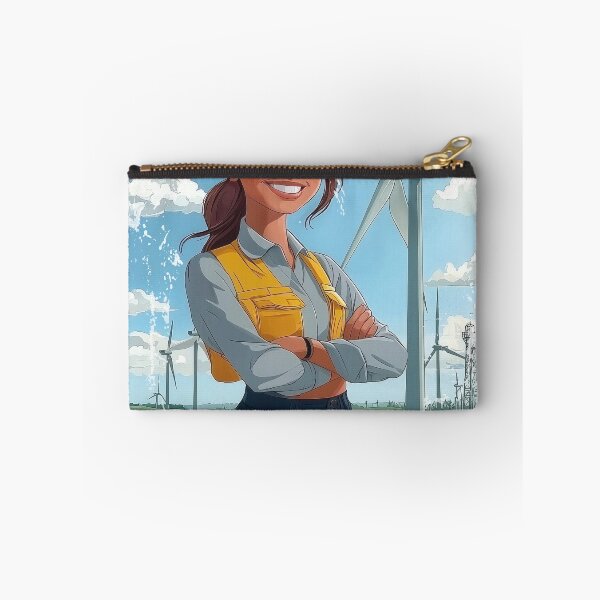 Item preview, Cute Wind Turbine Engineer Girl Renewable Energy STEM designed and sold by VISIONSTURME.