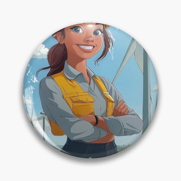 Item preview, Cute Wind Turbine Engineer Girl Renewable Energy STEM designed and sold by VISIONSTURME.