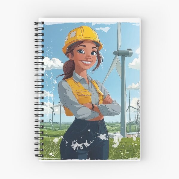 Item preview, Cute Wind Turbine Engineer Girl Renewable Energy STEM designed and sold by VISIONSTURME.