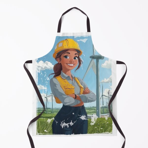 Item preview, Cute Wind Turbine Engineer Girl Renewable Energy STEM designed and sold by VISIONSTURME.
