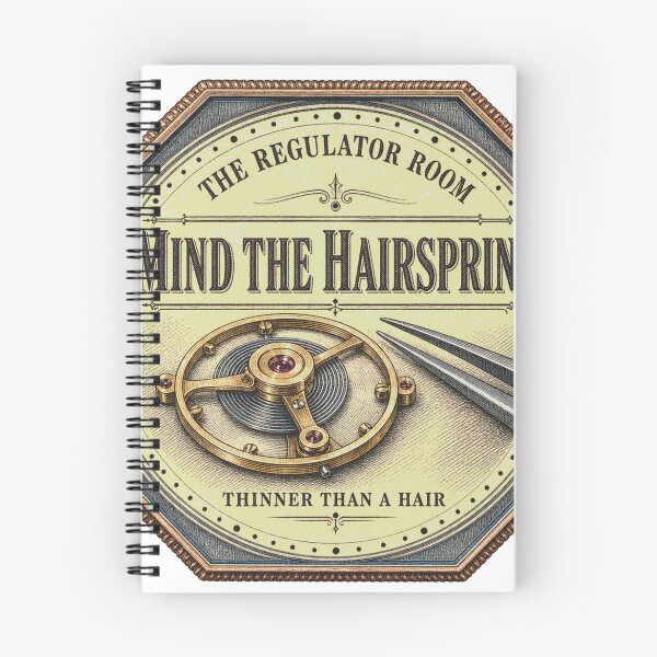 Item preview, Mind The Hairspring Balance Spring Watchmaker Badge designed and sold by BoosterShop.