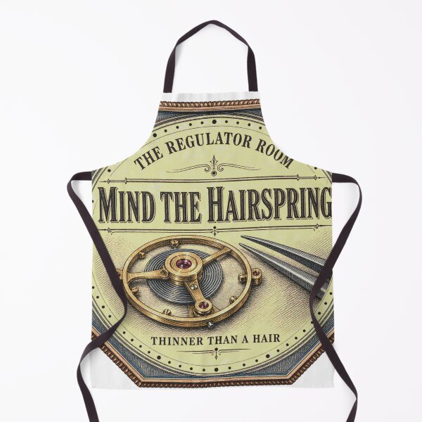 Item preview, Mind The Hairspring Balance Spring Watchmaker Badge designed and sold by BoosterShop.
