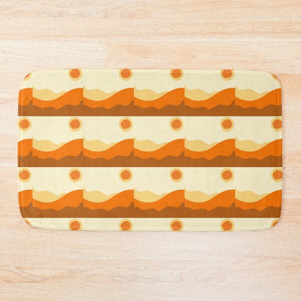 Item preview, Retro Orange Waves – 70s Abstract Sunset Pattern designed and sold by BigfeetLittlepaws.
