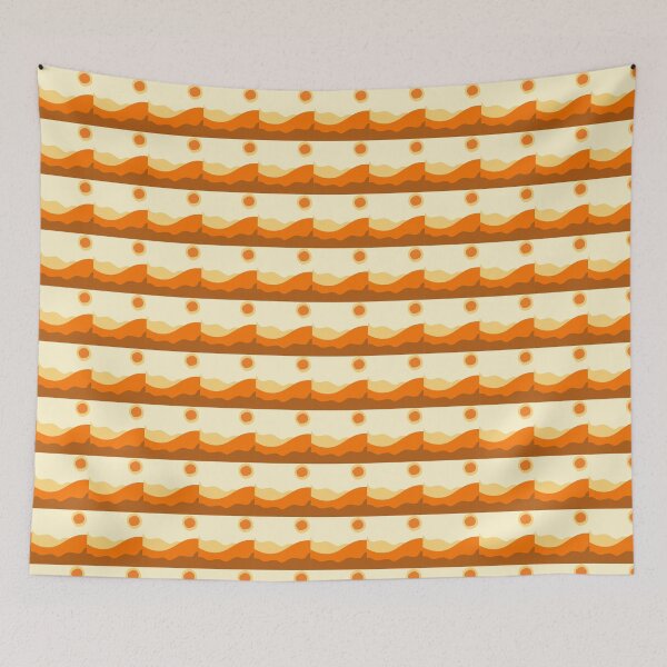 Item preview, Retro Orange Waves – 70s Abstract Sunset Pattern designed and sold by BigfeetLittlepaws.