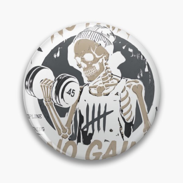 Item preview, No Pain No Gain Gym Skeleton Pump Cover Shirt - Retro Aesthetic Lifting Tee designed and sold by HardcoreGains.