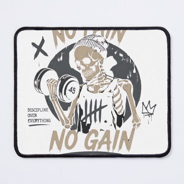 Item preview, No Pain No Gain Gym Skeleton Pump Cover Shirt - Retro Aesthetic Lifting Tee designed and sold by HardcoreGains.