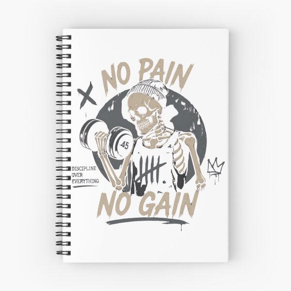 Item preview, No Pain No Gain Gym Skeleton Pump Cover Shirt - Retro Aesthetic Lifting Tee designed and sold by HardcoreGains.