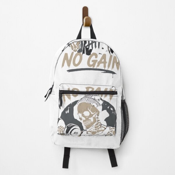 Item preview, No Pain No Gain Gym Skeleton Pump Cover Shirt - Retro Aesthetic Lifting Tee designed and sold by HardcoreGains.