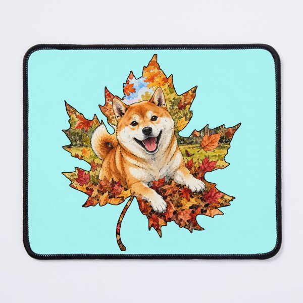 Item preview, Fall Shiba Inu Dog Playing In Autumn Leaves designed and sold by Lion and Lamb Design.